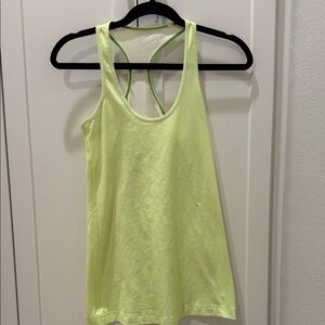 Lululemon Neon Green w/ white polka dots Racerback Tank Top - Women